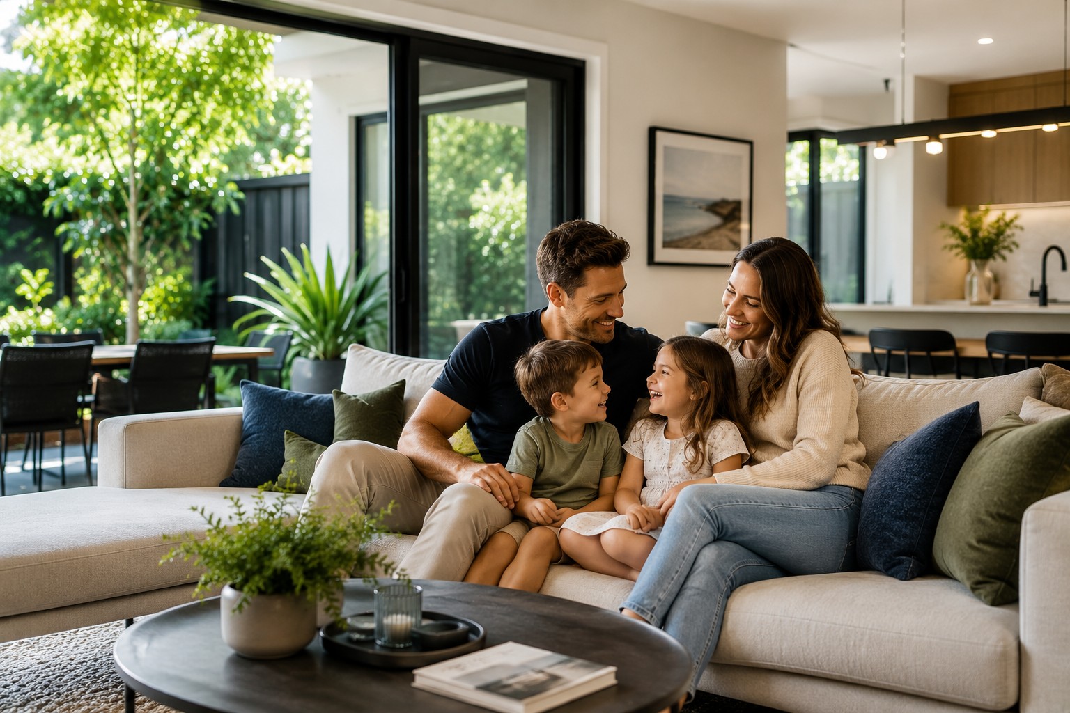 Family enjoying a comfortable Brisbane home